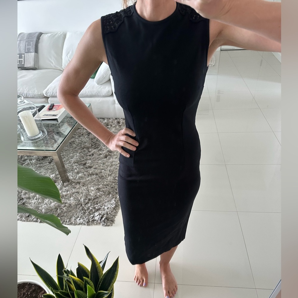 Stella McCartney Black Halter Sheath Midi Dress